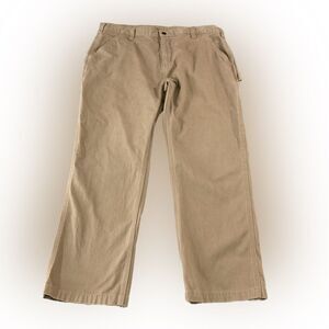 Carhartt B324 DKH Pants Men 40x30 Brown Canvas Carpenter Work Relaxed Fit